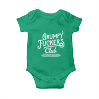 Grumpy Fucker's Club Lifetime Member Baby Onesie Funny Distressed Sarcastic Adult Humor Slogan Typography