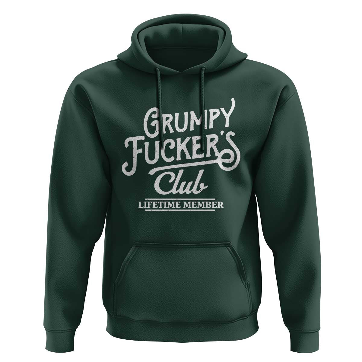 Grumpy Fucker's Club Lifetime Member Hoodie Funny Distressed Sarcastic Adult Humor Slogan Typography