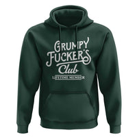 Grumpy Fucker's Club Lifetime Member Hoodie Funny Distressed Sarcastic Adult Humor Slogan Typography