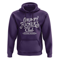 Grumpy Fucker's Club Lifetime Member Hoodie Funny Distressed Sarcastic Adult Humor Slogan Typography