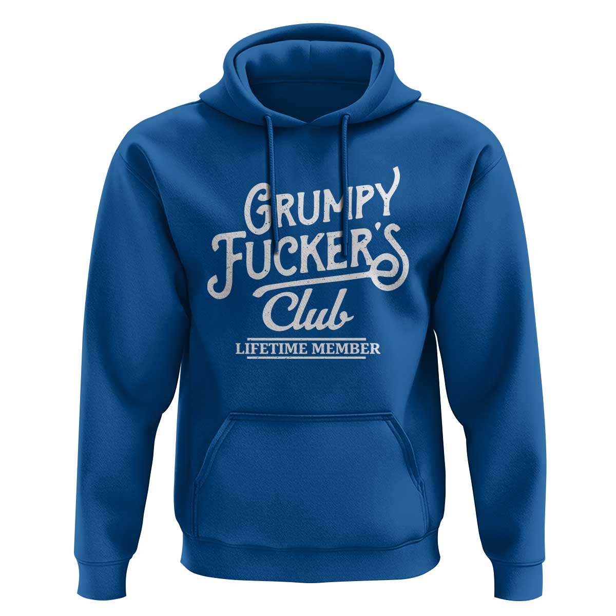Grumpy Fucker's Club Lifetime Member Hoodie Funny Distressed Sarcastic Adult Humor Slogan Typography