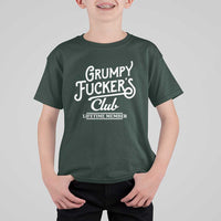 Grumpy Fucker's Club Lifetime Member T Shirt For Kid Funny Distressed Sarcastic Adult Humor Slogan Typography