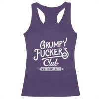 Grumpy Fucker's Club Lifetime Member Racerback Tank Top Funny Distressed Sarcastic Adult Humor Slogan Typography