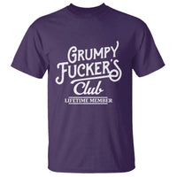 Grumpy Fucker's Club Lifetime Member T Shirt Funny Distressed Sarcastic Adult Humor Slogan Typography