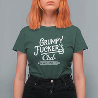 Grumpy Fucker's Club Lifetime Member T Shirt For Women Funny Distressed Sarcastic Adult Humor Slogan Typography