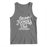 Grumpy Fucker's Club Lifetime Member Tank Top Funny Distressed Sarcastic Adult Humor Slogan Typography