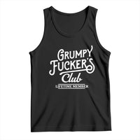 Grumpy Fucker's Club Lifetime Member Tank Top Funny Distressed Sarcastic Adult Humor Slogan Typography