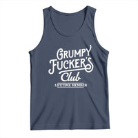 Grumpy Fucker's Club Lifetime Member Tank Top Funny Distressed Sarcastic Adult Humor Slogan Typography