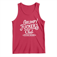 Grumpy Fucker's Club Lifetime Member Tank Top Funny Distressed Sarcastic Adult Humor Slogan Typography