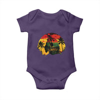 Retro Jamaican Lion Sunset Baby Onesie Rasta Colors Music and Island Vibes Graphic