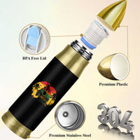 Retro Jamaican Lion Sunset Bullet Tumbler Rasta Colors Music and Island Vibes Graphic