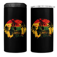 Retro Jamaican Lion Sunset 4 in 1 Can Cooler Tumbler Rasta Colors Music and Island Vibes Graphic