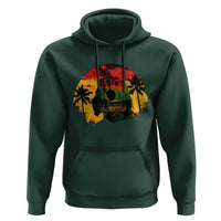 Retro Jamaican Lion Sunset Hoodie Rasta Colors Music and Island Vibes Graphic