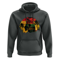 Retro Jamaican Lion Sunset Hoodie Rasta Colors Music and Island Vibes Graphic