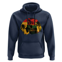 Retro Jamaican Lion Sunset Hoodie Rasta Colors Music and Island Vibes Graphic