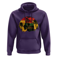 Retro Jamaican Lion Sunset Hoodie Rasta Colors Music and Island Vibes Graphic