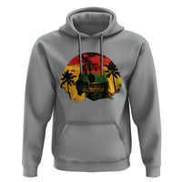Retro Jamaican Lion Sunset Hoodie Rasta Colors Music and Island Vibes Graphic
