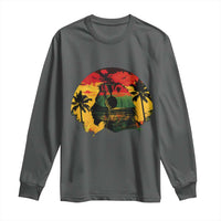 Retro Jamaican Lion Sunset Long Sleeve Shirt Rasta Colors Music and Island Vibes Graphic