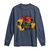 Retro Jamaican Lion Sunset Long Sleeve Shirt Rasta Colors Music and Island Vibes Graphic