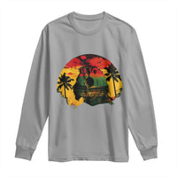 Retro Jamaican Lion Sunset Long Sleeve Shirt Rasta Colors Music and Island Vibes Graphic
