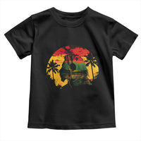 Retro Jamaican Lion Sunset Toddler T Shirt Rasta Colors Music and Island Vibes Graphic