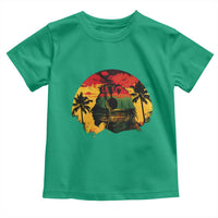 Retro Jamaican Lion Sunset Toddler T Shirt Rasta Colors Music and Island Vibes Graphic