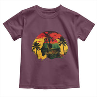 Retro Jamaican Lion Sunset Toddler T Shirt Rasta Colors Music and Island Vibes Graphic