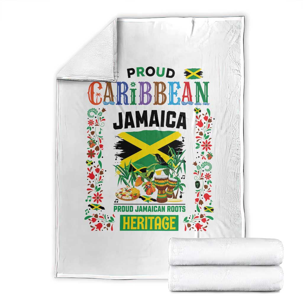 Proud Caribbean Jamaica Heritage Throw Blanket Jamaican Roots and Island Culture