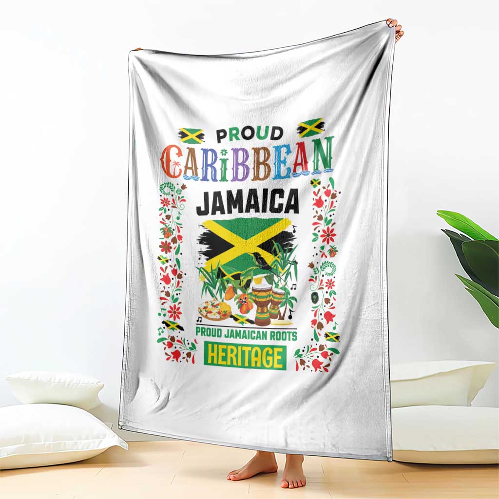Proud Caribbean Jamaica Heritage Throw Blanket Jamaican Roots and Island Culture