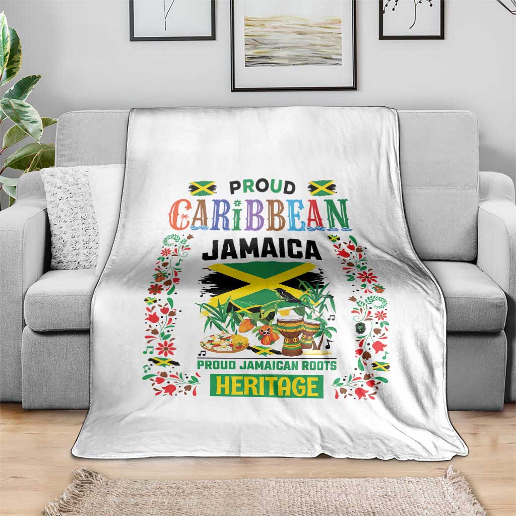 Proud Caribbean Jamaica Heritage Throw Blanket Jamaican Roots and Island Culture