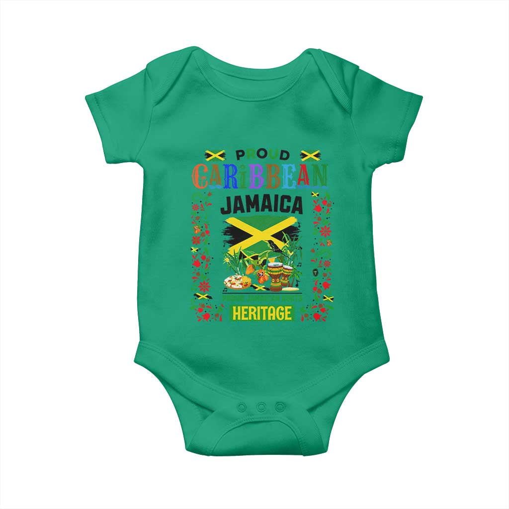 Proud Caribbean Jamaica Heritage Baby Onesie Jamaican Roots and Island Culture