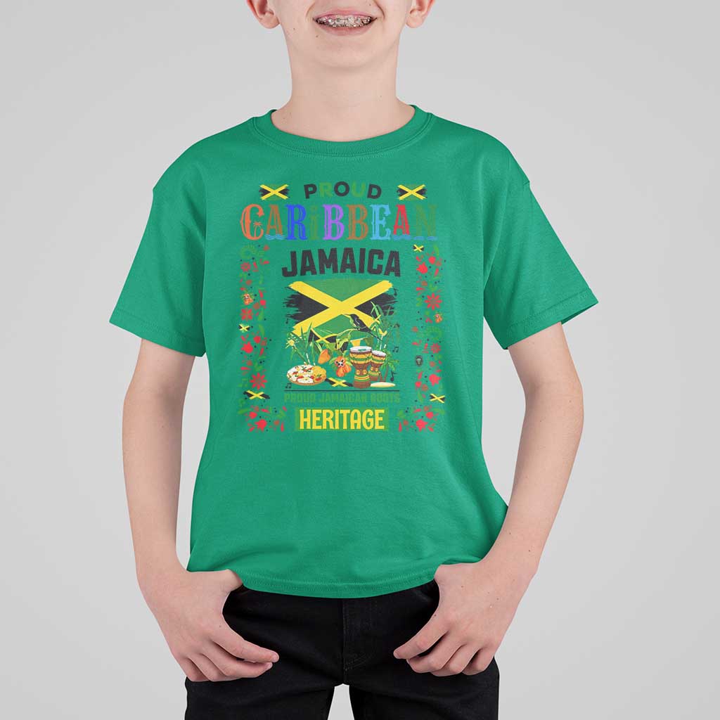 Proud Caribbean Jamaica Heritage T Shirt For Kid Jamaican Roots and Island Culture