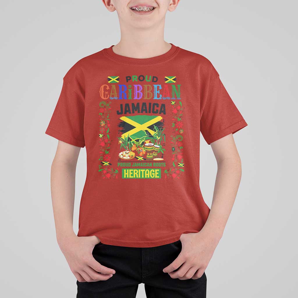 Proud Caribbean Jamaica Heritage T Shirt For Kid Jamaican Roots and Island Culture
