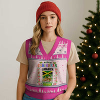 Proud Caribbean Jamaica Heritage V-Neck Knit Sweater Vest Jamaican Roots and Island Culture