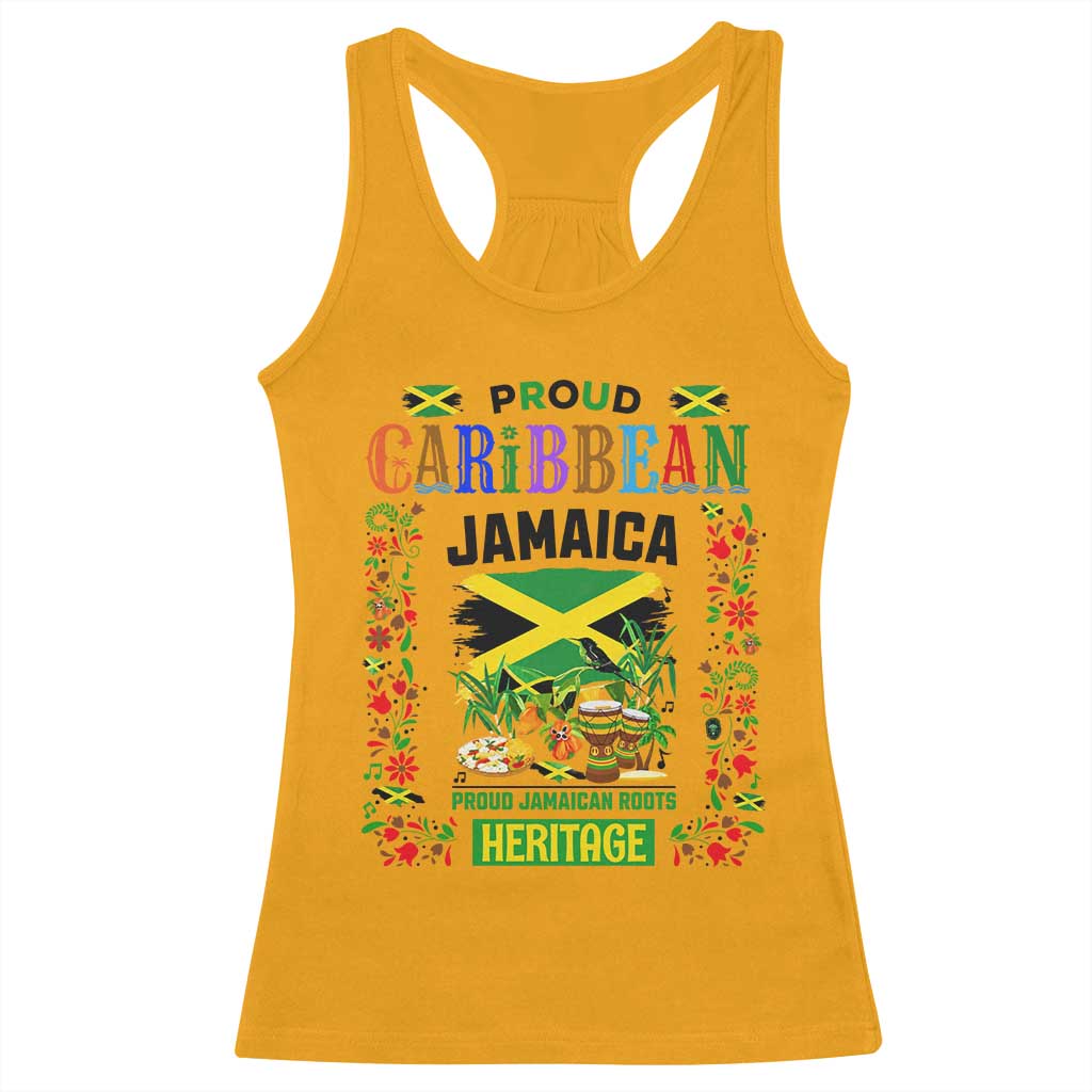 Proud Caribbean Jamaica Heritage Racerback Tank Top Jamaican Roots and Island Culture