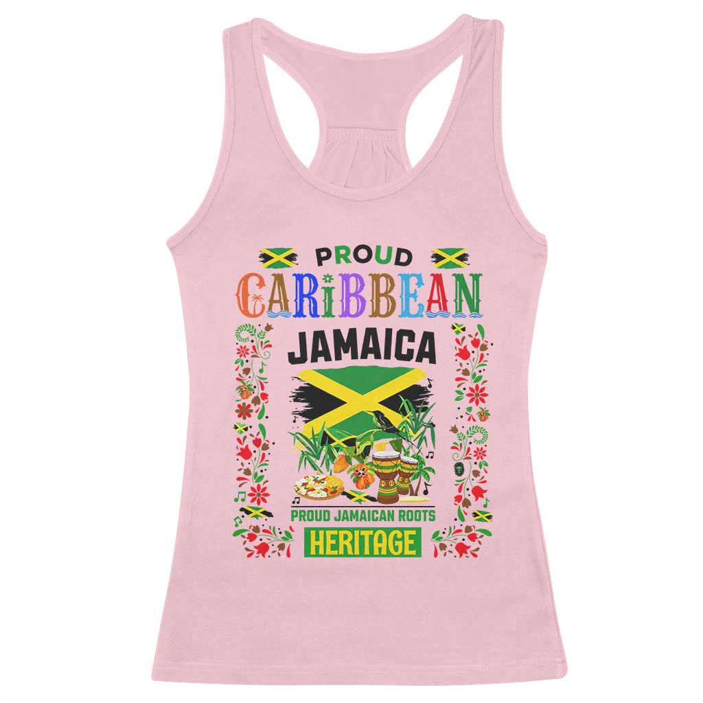 Proud Caribbean Jamaica Heritage Racerback Tank Top Jamaican Roots and Island Culture