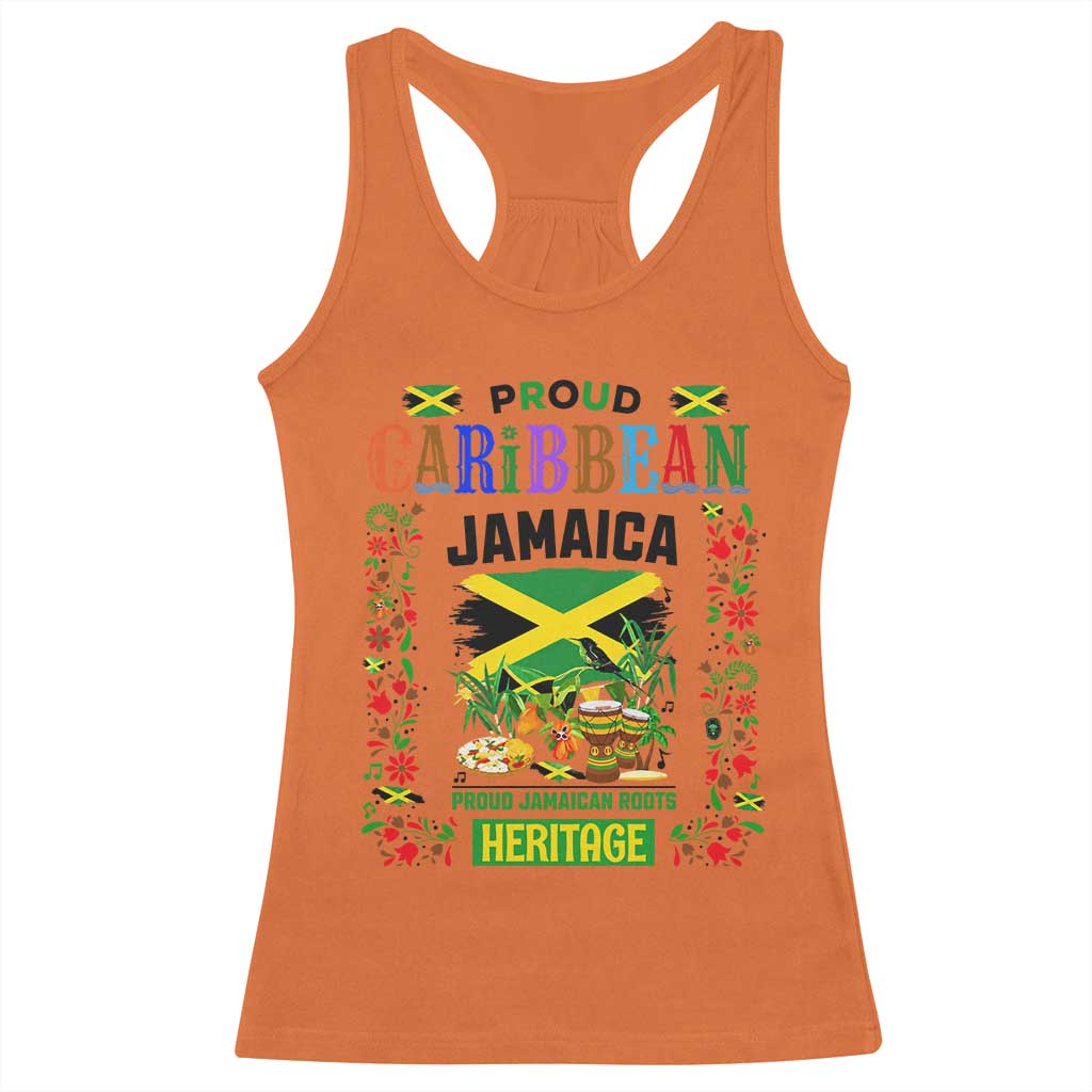 Proud Caribbean Jamaica Heritage Racerback Tank Top Jamaican Roots and Island Culture