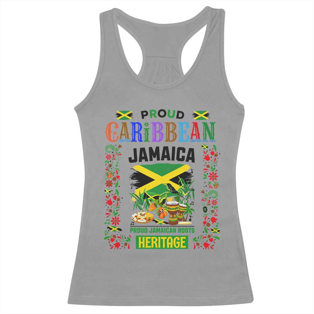 Proud Caribbean Jamaica Heritage Racerback Tank Top Jamaican Roots and Island Culture