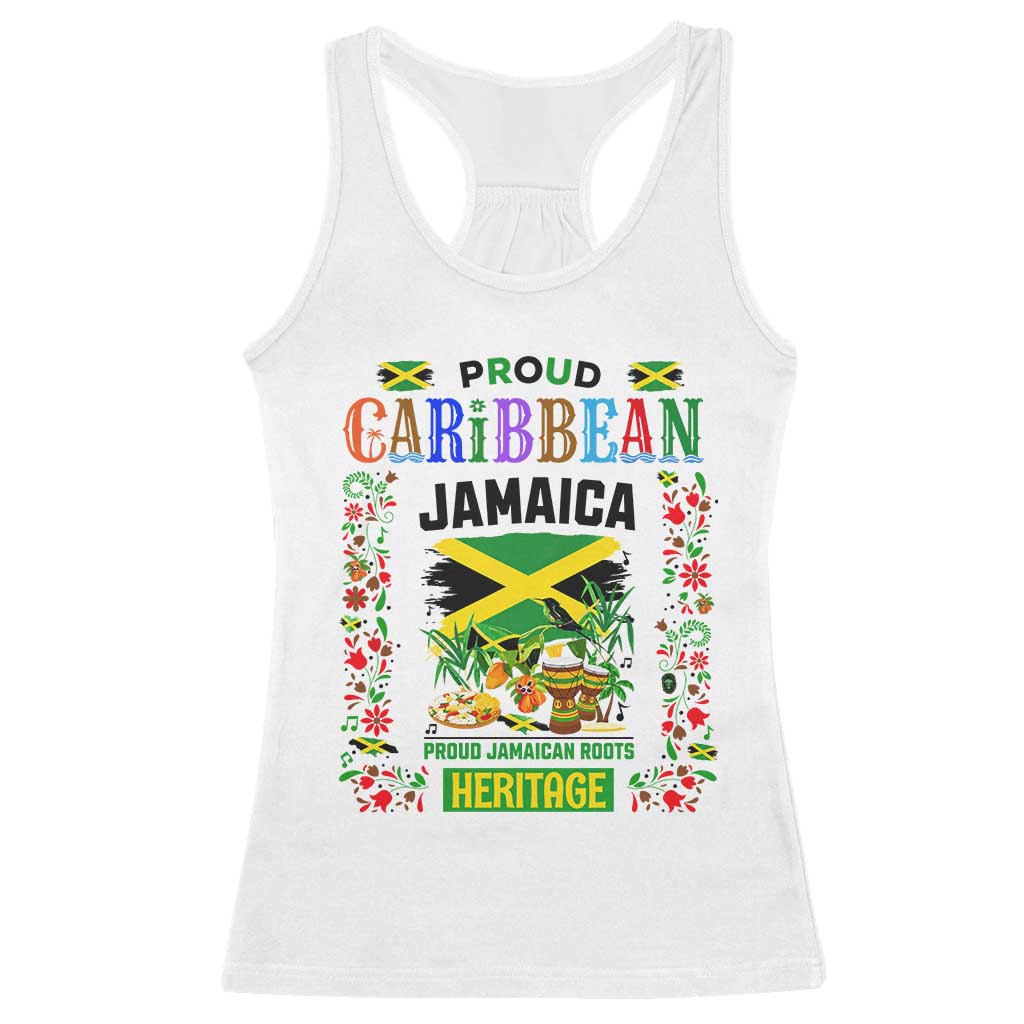 Proud Caribbean Jamaica Heritage Racerback Tank Top Jamaican Roots and Island Culture