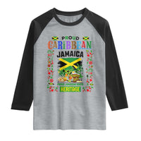 Proud Caribbean Jamaica Heritage Raglan Shirt Jamaican Roots and Island Culture