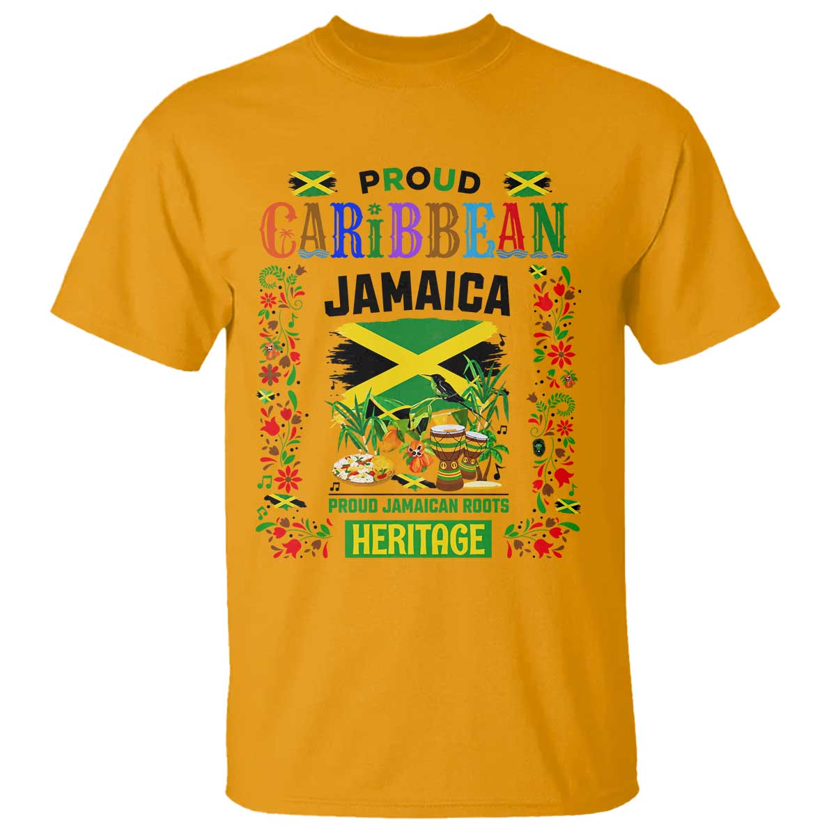 Proud Caribbean Jamaica Heritage T Shirt Jamaican Roots and Island Culture