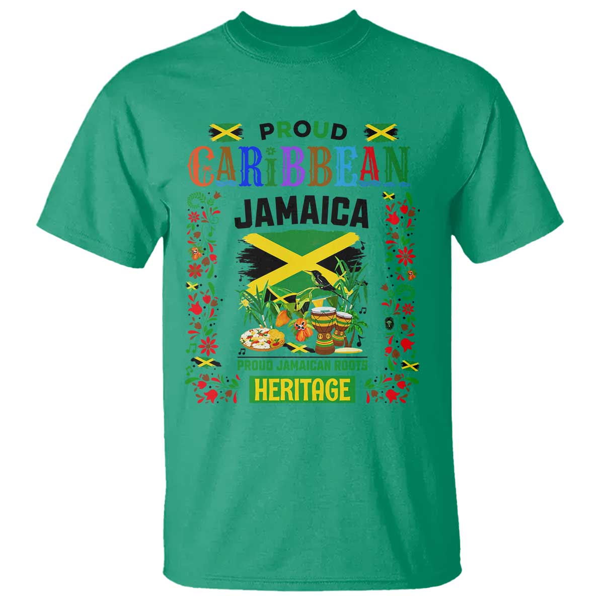 Proud Caribbean Jamaica Heritage T Shirt Jamaican Roots and Island Culture