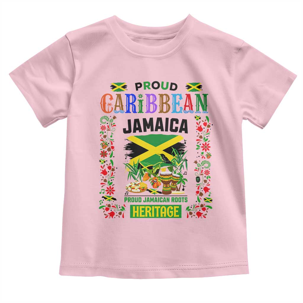 Proud Caribbean Jamaica Heritage Toddler T Shirt Jamaican Roots and Island Culture