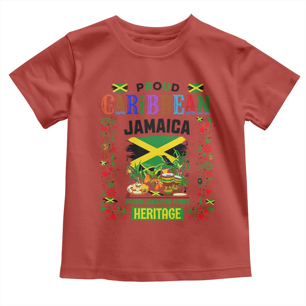 Proud Caribbean Jamaica Heritage Toddler T Shirt Jamaican Roots and Island Culture