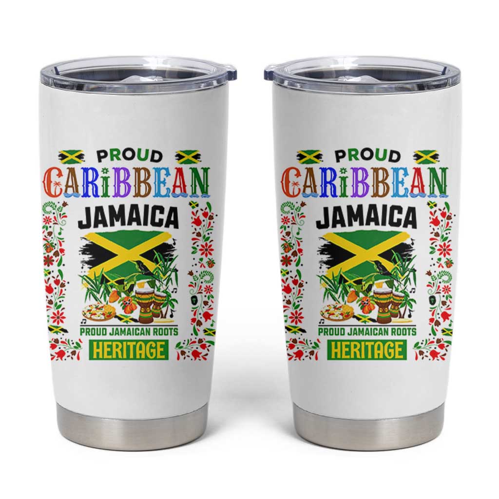 Proud Caribbean Jamaica Heritage Tumbler Cup Jamaican Roots and Island Culture