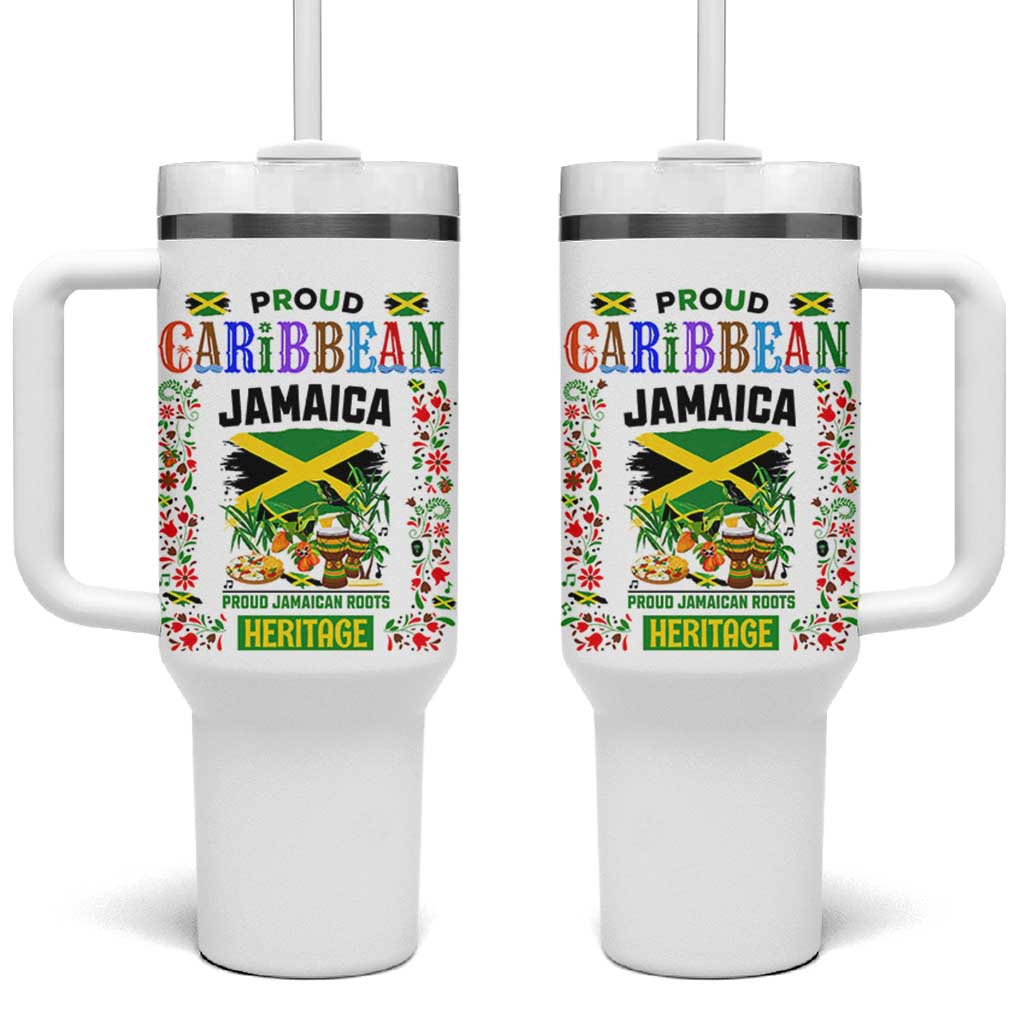 Proud Caribbean Jamaica Heritage Tumbler With Handle Jamaican Roots and Island Culture