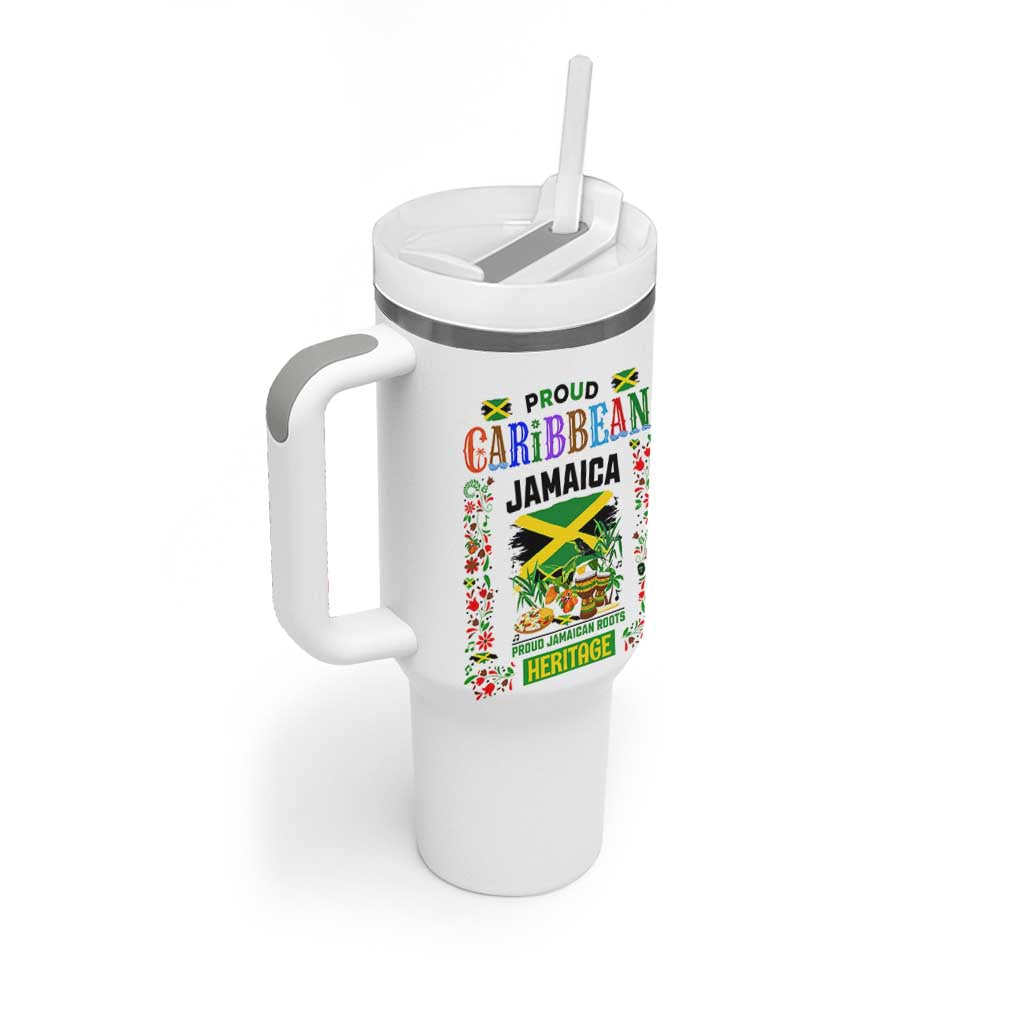Proud Caribbean Jamaica Heritage Tumbler With Handle Jamaican Roots and Island Culture