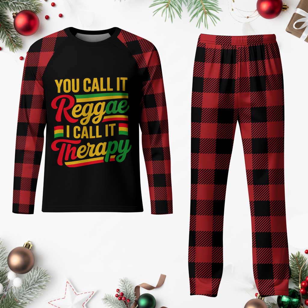 You Call It Reggae I Call It Therapy Plaid Pajama Set Emotional Jamaican Rasta Music Lovers