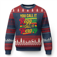 You Call It Reggae I Call It Therapy Ugly Christmas Sweater Emotional Jamaican Rasta Music Lovers