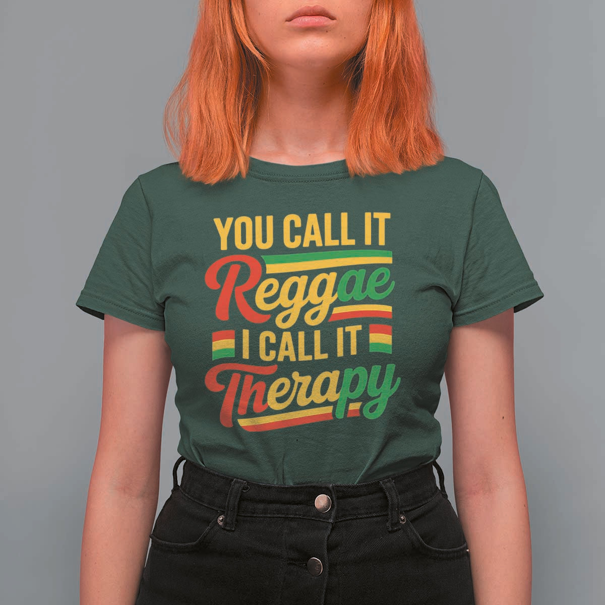 You Call It Reggae I Call It Therapy T Shirt For Women Emotional Jamaican Rasta Music Lovers